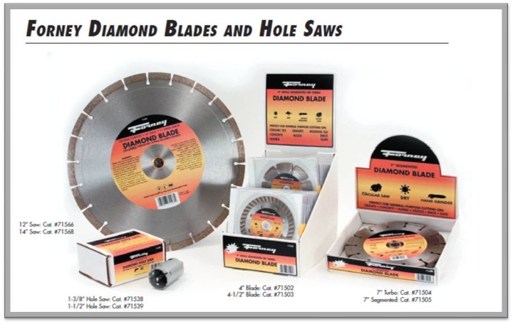Diamond Blade Displays and Individual Blades from Forney Canada Diamond Blade Displays and Individual Blades from Forney Canada